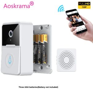 Borne de porte AOSKRAMA X3 Pro Dry Battery Smart Wireless Door Secket HD CAME SECURY VIDE VIDEO VIDEO VIDEO de vision pour le moniteur à domicile