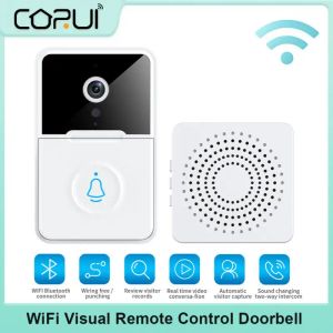 Deurbel corui alkaline batterij visuele afstandsbediening deurbel wifi draadloze variabele geluidsgeluid punch gratis twoway intercom videocamera