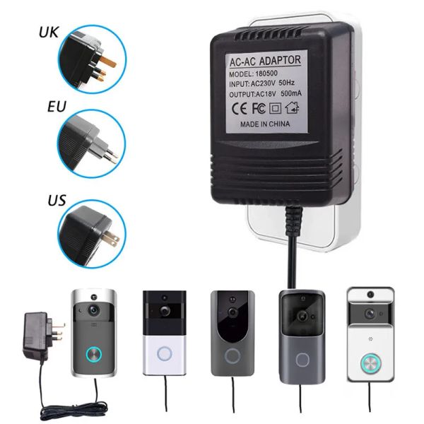 Dimensiva para el Video inalámbrico de videos Wifi Adaptador de alimentación de US UK UEK EU EU 18 V CA Transformador Cargador IP Video Intercoming Ring 110V240V