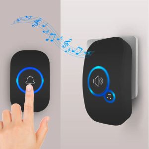 Sonnette de porte Fuers sans fil Smart Doorbell ALARME DE SÉCURITÉ HOMME COMMECHEL LED DOORD LED 32 chansons avec bouton imperméable Installation facile