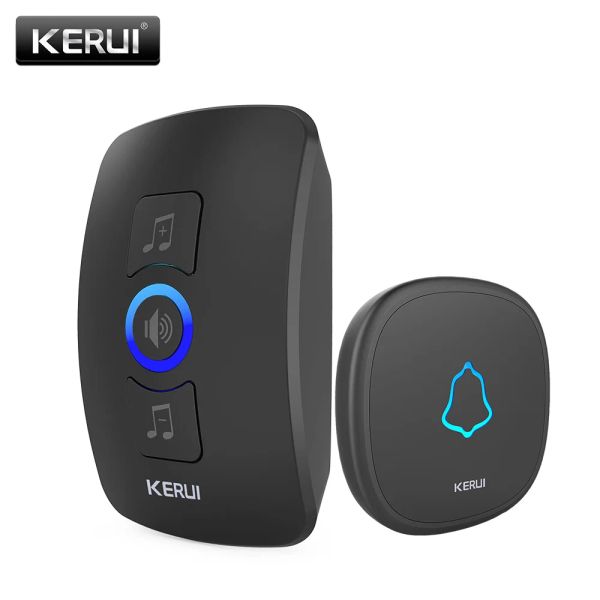 Sonnette de porte Kerui M525 Sonnette de porte sans fil Espagne Stock 433 MHz Sécurité à domicile Bouton tactile imperméable 150 m