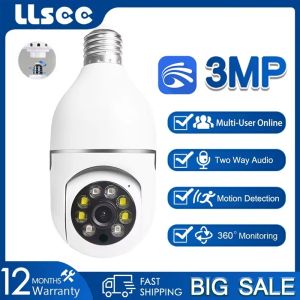 Caméra de surveillance IP Llsee Llsee IP, vidéo, ampoule E27, 3MP, FullColor, WiFi, Mini intérieure, Smart Home Security, Baby Monitoring,