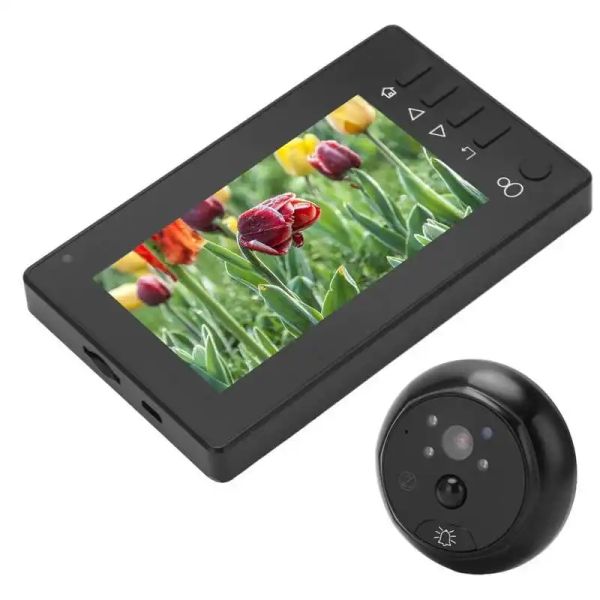 Sonnette de porte-sonnettes Pipholl Viewer PIR Motion Détection de mouvement 3 Volume de niveau 4.3 pouces TFT LCD Écran WiFi Door Viewer 4 Sonneries Eeprom Data