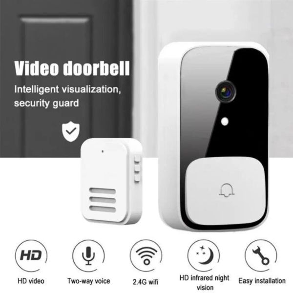 Sonnette Smart Home Security Secket Night Vision Vision de surveillance Camera Door Camera Prise PIR Motion Detection Invite Support 