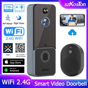 Deurbel T6 Smart Wireless WiFi Video Doorbell Smart Home Buiten Deur Bell Intercom HD Night Vision Motion Detection Beveiligingsbeveiliging