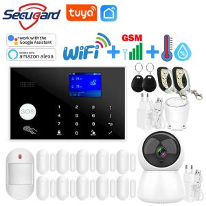Sonnette de porte WiFi WiFi GSM Home Alarm System 433MHz Wireless Detector Smart House Burglar Security Alarm Host Support Alexa Google