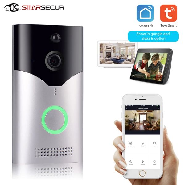 Sonnette de porte WiFi Smart Doorbell HD 1080p Visual Interphone Interphone Door Door Camera Video Door Bell Pir Motion Detector Tuya SmartLife