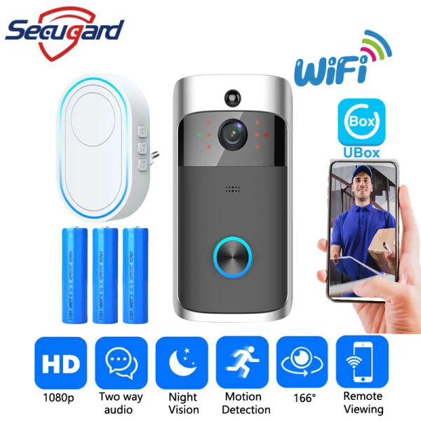 Caméra WiFi Camerie WiFi sans fil de porte Wireless 1080p HD OUTDOOR DOOR BELL VIE VIDE VIDE VIDE INTERCOM INTERCOM Smart Home Security Alarm