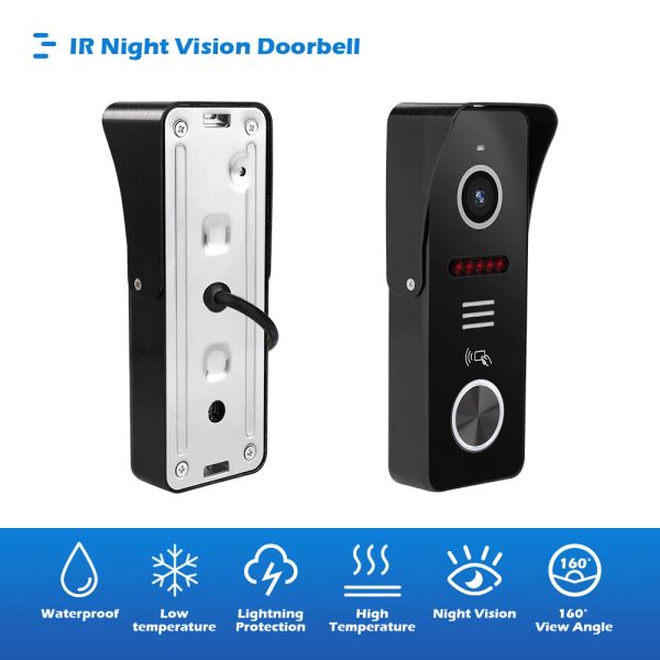 Puerta de videos de 1080p con rfid desbloqueo IP65 Soporte de visión nocturna impermeable para el timbre Talking Connect con HD Monitor