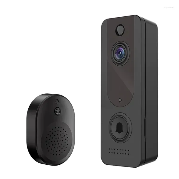 Sonnette de porte 1set WiFi Smart Door Door Video Camera Vision nocturne Vision en temps réel Alerte humaine Détection