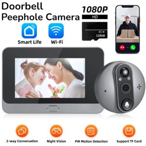 Conneries de portes de 4,3 pouces Home Smart Home Camera Puphole Camera 1080p WiFi Wireless Door Door Monitor Outdoor Vision Night Vision VIDEO
