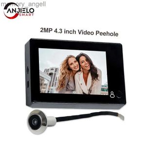 Sonnettes 4,3 pouces caméra vidéo judas extérieur moniteur sonnette visionneuse écran couleur numérique grand angle sécurité œil de chat porte téléphone YQ230928