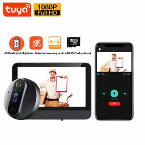 Doorbellen 4,3 inch WiFi Video Digital Magic Eye Wireless Door Peephole Camera Viewer HD 1080P Tuya Smart Intercom Doorbell voor appartement