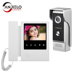 Deurbellen 4,3 inch Wired Video Door Telefoonsysteem Visuele intercom -deurbel met IR Night Vison 700TVL Outdoor Camera voor thuisbewaking