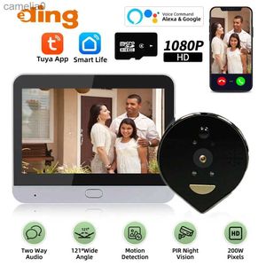 Deurbellen 4.3inch Tuya Smart WiFi Video Peephole Two Way Audio Night Vision Doorbell Monitor 1080p 200W Pixels Video Belll231120