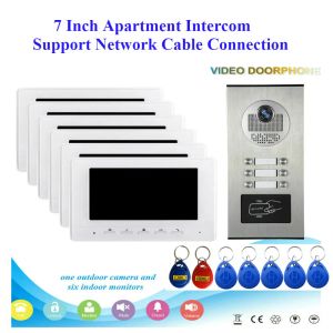 Deurbellen 7 inch 2/3/4/6 APPARTEMENT/FAMILIE VIDEO Deuren Telefoon Intercom Systeem RFID Ircut HD 700TVL Camera Deurbel Night Vision Camera Water Water