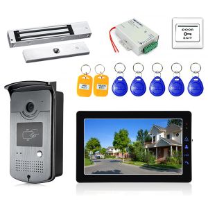 Doorbellen 9 inch scherm Video Deur Telefoon Deurbel Intercom System met elektrisch slot+ voeding+ deuruitgang+ ID KeyFobs voor Home Villa