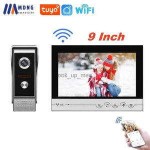 Deurbellen 9 inch Tuya WIFI video-intercomsysteem Waterdichte buitendeurbelcamera Draadloze residentiële intercom voor thuisappartement HKD230918