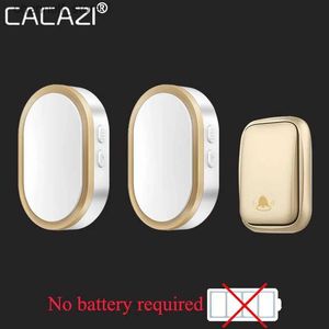 Sonnettes CACAZI sonnette sans fil étanche auto-alimentée sans batterie prise EU US UK sonnette 2 boutons 1 2 récepteur 36 carillons 2021Y240320