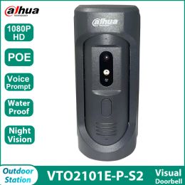 Sonnettes Dahua VTO2101EPS2 1080p Night Vision Interphone Panneau alliage de porte étanche Vandalproof Ik10 PoE Intermuning résidentiel