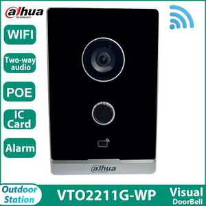 Sonnettes Dahua VTO2211G-WP PoE interphones vidéo Station extérieure Wifi Audio bidirectionnel et carte IC vocale réseau sans fil IR sonnette de villa IP HKD230918