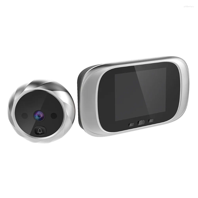 Sonnettes numériques LCD 2,8 pouces vidéo sonnette judas visionneuse caméra de surveillance oculaire 90 degrés détection de mouvement