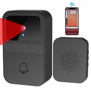 Sonnette de porte caméra de porte de porte sans fil pour la maison à longue portée HD WiFi Doorbell Apartment Security App Partage nocturne Vision nocturne