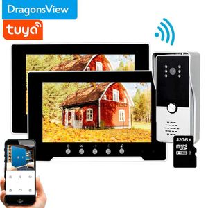Sonnettes Dragonsview écran tactile Wifi interphone vidéo sans fil système de sonnette de téléphone de porte 1080P enregistrement détection de mouvement étanche à la pluie nuit HKD230918
