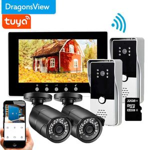 Sonnettes Dragonsview Tuya 1080p Smart Wifi Interphone vidéo avec caméra de sécurité CCTV Visiophone pour villa 7 pouces écran tactile HKD230918