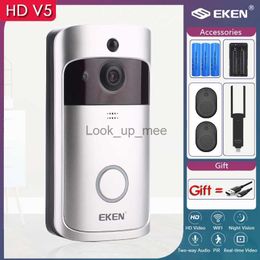 Timbres EKEN V5 Smart IP Video Intercom WIFI Video Puerta Teléfono Timbre de puerta WIFI Timbre Cámara IR Alarma Cámaras de seguridad inalámbricas HKD230918