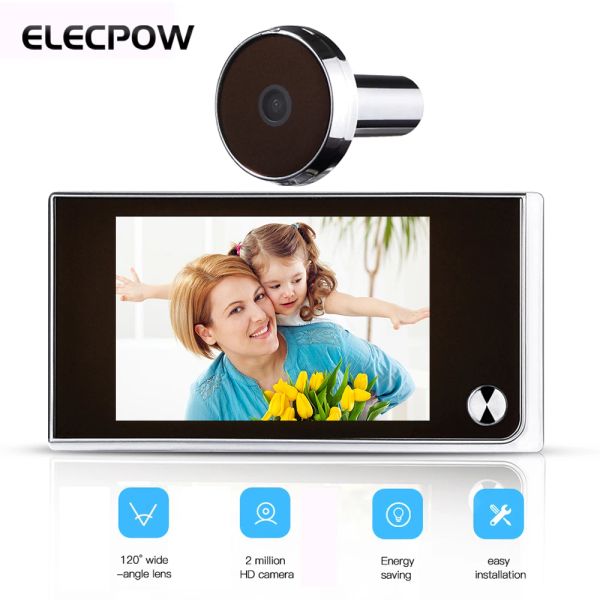 Video de videos de videos Elecpow de 3.5 pulgadas Cámara de timbre de 120 grados Visor de peófos Smart Home Outking Eye Visual Horebell