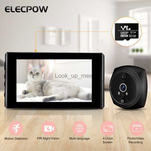 Elecpow Nieuwe 1080P Smart Home Kijkgaatje Deurbel Camera Deurkijker 4,5 inch PIR Infrarood Nachtzicht Bewegingsdetectiemonitor HKD230918