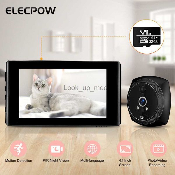 Sonnettes Elecpow nouveau 1080P Smart Home judas sonnette caméra visionneuse de porte 4.5 pouces PIR infrarouge Vision nocturne moniteur de détection de mouvement HKD230918