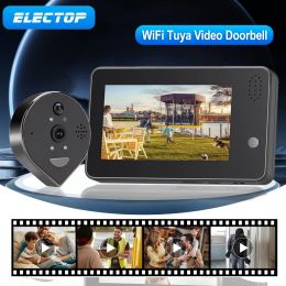 Sonnettes de portes Electop 2.4g WiFi Tuya Video Door Wireless Door Camera Camera Imperproof Outdoor 1080p Video Digital Door Viewer Smart Home