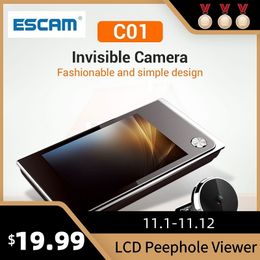 Sonnettes Escam C01 3,5 pouces LCD numérique 120 degrés judas visionneuse po surveillance visuelle électronique oeil de chat caméra sonnette caméra 230701