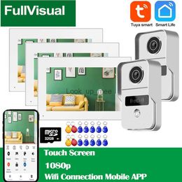 Sonnettes de porte Fullvisual Wifi interphone vidéo sans fil pour la maison Smart vidéo porte téléphone sonnette caméra 7 pouces écran tactile moniteur + panneau 1080P HKD230918