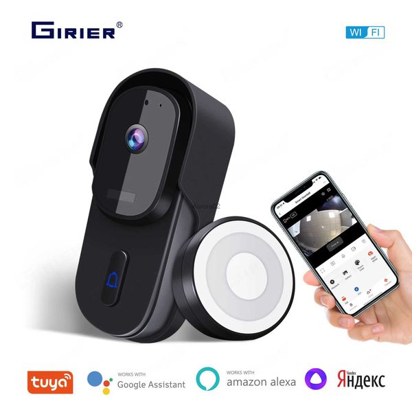 Sonnettes GIRIER WiFi Smart Video Doorbell 1080P HD avec carillon prend en charge la vision nocturne Fonctions de détection audio bidirectionnelle IP65 étanche YQ231111