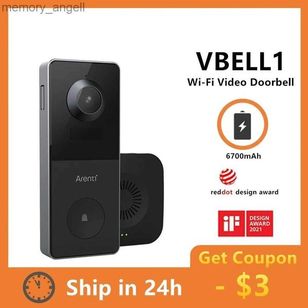 Sonnettes Go 2K Sonnette vidéo Interphone intelligent WiFi Porte Bell Caméra de sécurité IP65 Étanche Batterie rechargeable Ring Alarme YQ230928