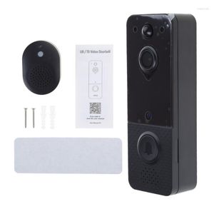 Sonnettes H37E Caméra de sonnette WiFi avec carillons Visions nocturnes Notifications instantanées Accueil
