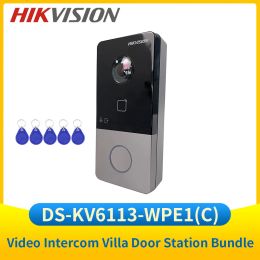 Sonnettes HIKVISION DSKV6113WPE1 (C) Video Doorphone pour Villa Outdoor Wireless IP Vidéo Interphone Station de porte WiFi Doorbell Poe
