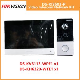 Sonnets de portes Hikvision ip vidéo kit d'interphone dskis603p original dskv6113wpe1 + dskh6320wte1 poe sonne