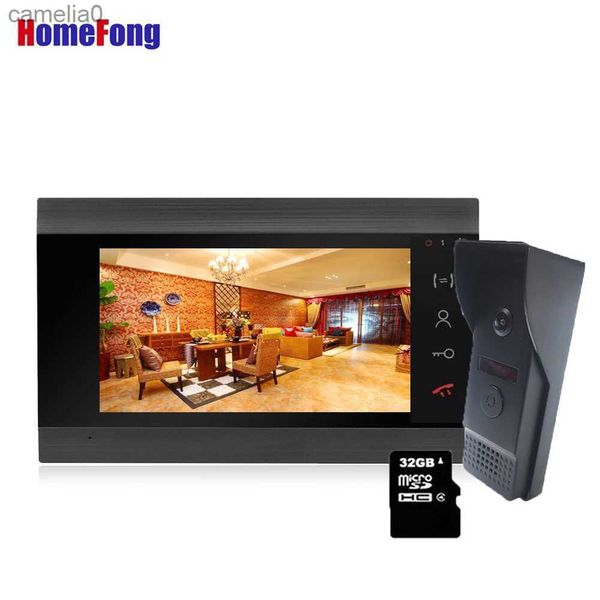 Sonnettes Homefong 7 pouces couleur LCD vidéo interphone système sonnette avec caméra HD enregistrement étanche à la pluie alarme de mouvement L231120