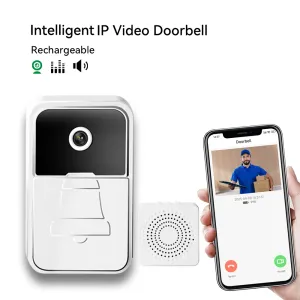 Sonnets de portes ialarm 2,4 GHz Wifi Smart Wireless Doorbell HD Camera Vision Night Vision Interphon Interphone Sécurité Home Phone Dostor Monitor Rechargeable