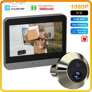 1080P WiFi Peephole Camera with Automatic Sensing - ICam365 APP, 2.4G Wireless Door Eye Viewer, Digital Doorbell for Home Security YQ231003