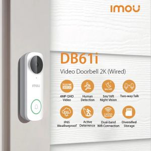 Sonnets de porte IMOU 2K 5G VIDEO PEINUE DB61I Smart Home Video Wired Péphole pour la porte de la porte Night Vision IP65 IP65