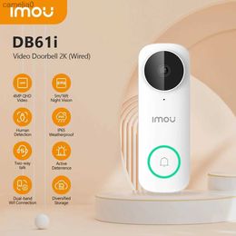 Sonnettes IMOU Sonnette DB61i 2K 5G Vidéo Smart Home Filaire Vidéo Judas Pour Sonnette De Porte Caméra Vision Nocturne IP65 WeatherproofL231120