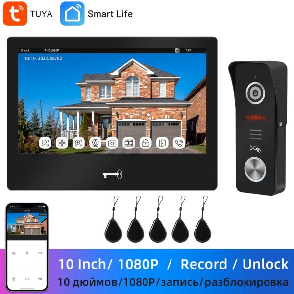 Sonnettes de portes Indomita Tuya Smart Home WiFi Interphone System Outdoor Video Door Shell 1080p Talk-Screen Top Talk Enregistrement de 10 pouces