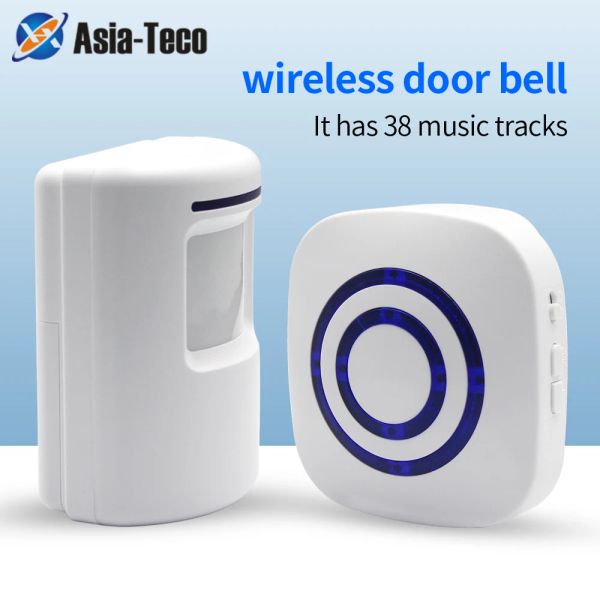 Doblado del sensor infrarrojo Detector de movimiento inalámbrico Control de acceso Sistema de alarma Smart Double Bell Protección de seguridad para el hogar