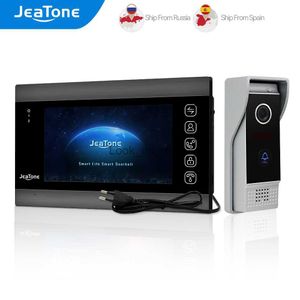 Sonnettes JeaTone 7 pouces système d'interphone vidéo de porte à domicile 1200TVL sonnette caméra écran LCD couleur pour moniteur de déverrouillage conversation bidirectionnelle HKD230918