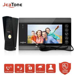 Deurbellen Jeatone 7 inch bedraad video-intercomsysteem voor thuis met 1200TVL deurbelcamera Ondersteuning Opnemen / Snapshot / Ontgrendelen / Nachtzicht HKD230918